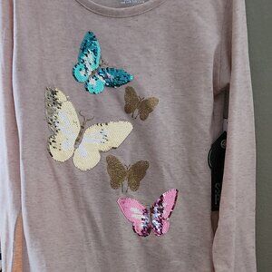 Brand Star Ride lightweight  long sleeve t shirt with sparkling butterflies.